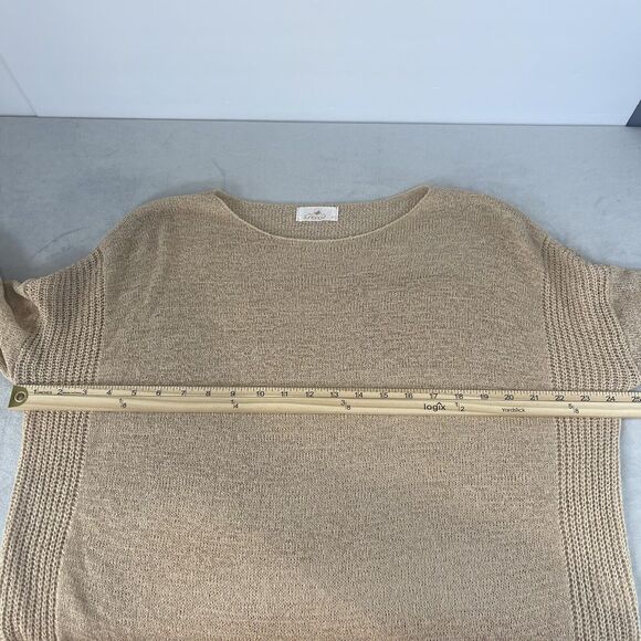 Sunland 17 Top Womens Medium Brown Tan Open Knit Sweater Coastal Beachy - Picture 8 of 9